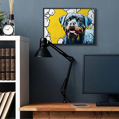 Stupell Home Decor Rottweiler Dog Black Framed Wall Art