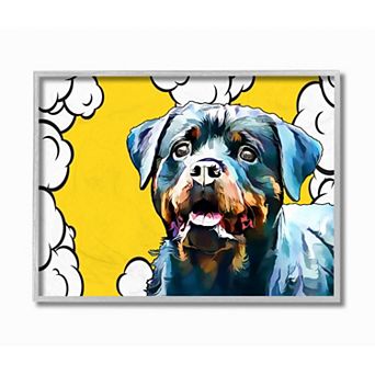Stupell Home Decor Rottweiler Dog Gray Framed Wall Art