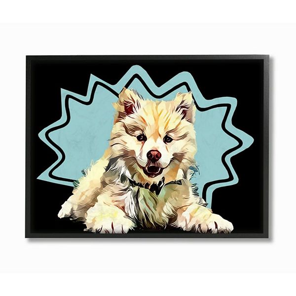 Stupell Home Decor Japanese Spitz Dog Black Framed Wall Art