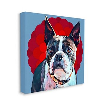 Stupell Home Decor Boston Terrier Dog Canvas Wall Art