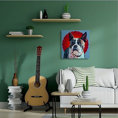 Stupell Home Decor Boston Terrier Dog Canvas Wall Art