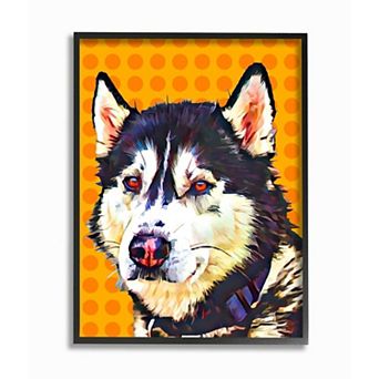 Stupell Home Decor Husky Dog Black Framed Wall Art