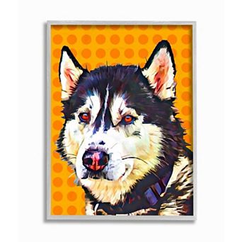 Stupell Home Decor Husky Dog Gray Framed Wall Art
