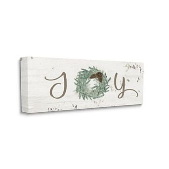 Stupell Home Decor Joy Wreath Canvas Wall Art