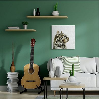 Stupell Home Decor Simple Tabby Cat Gaze Canvas Wall Art