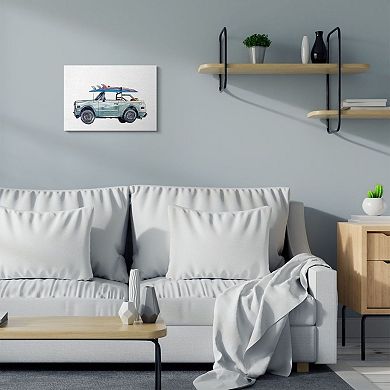 Stupell Home Decor Retro Beach Cruiser with Surfboard Canvas Wall Art