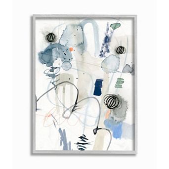 Stupell Home Decor Abstract Shapes Gray Framed Wall Art