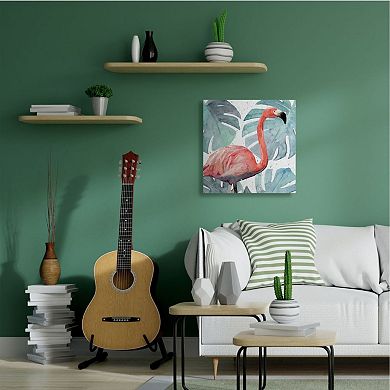 Stupell Home Decor Flamingo Leaves Canvas Wall Art