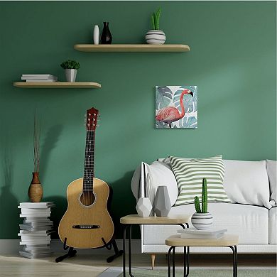 Stupell Home Decor Flamingo Leaves Canvas Wall Art