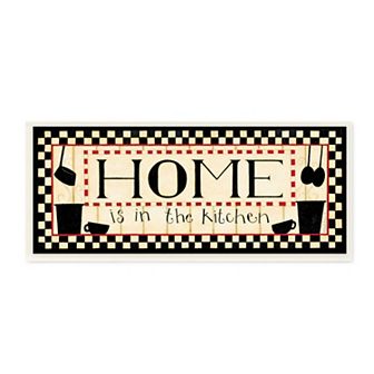 Stupell Home Decor Home Is In the Kitchen Pot and Pan Word Design Wall Art