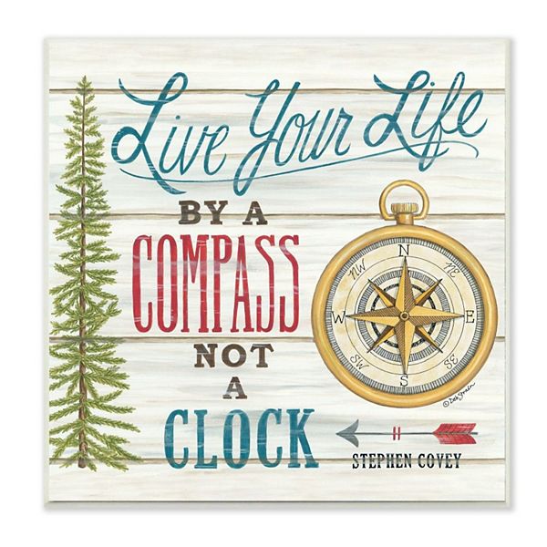 Stupell Home Decor Rustic Live Your Life By Compass Adventure Quote Wall Art - Adventure Home Decor