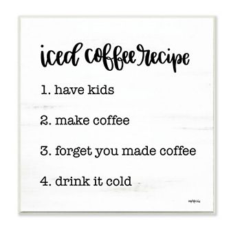 Stupell Home Decor Iced Coffee Recipe for Parents Humor Wall Art