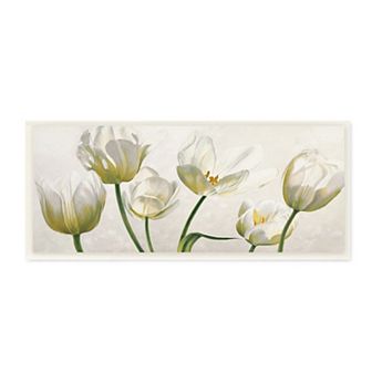 Stupell Home Decor Soft White Blooming Tulip Petals Floral Details Plaque Wall Art