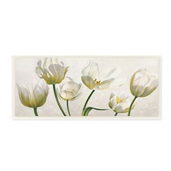 Stupell Home Decor Soft White Blooming Tulip Petals Floral Details Plaque Wall Art