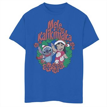 Disney's Lilo & Stitch Boys 8-20 Christmas Mele Kalikimaka Wreath Graphic Tee
