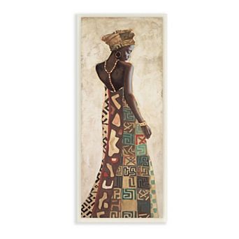 Stupell Home Decor Female Standing Figure with Beautiful Patterned Dress Wall Art