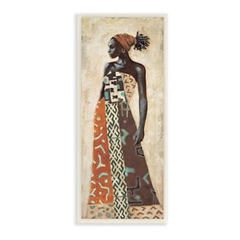 Stupell Home Decor Elegant Female Figure with Intricate Patterned Dress Wall Art