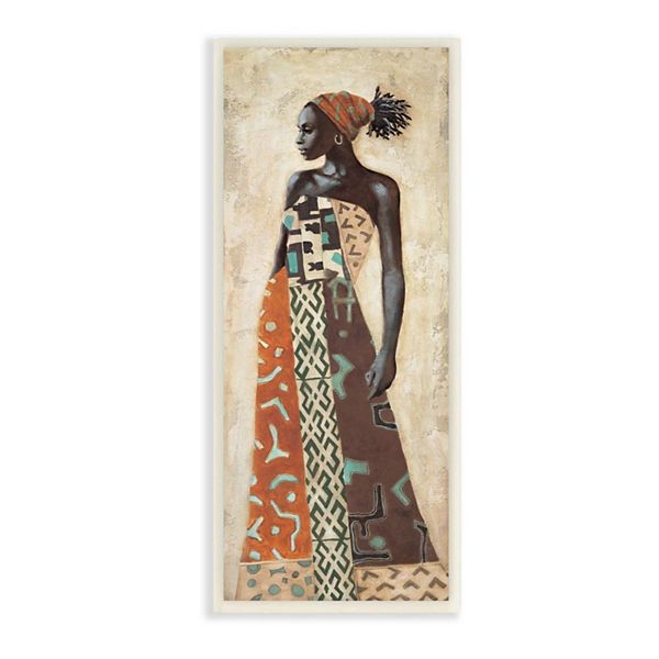 Stupell Home Decor Elegant Female Figure with Intricate Patterned Dress ...