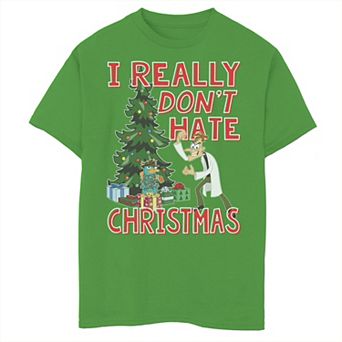 Disney's Phineas & Ferb Boys 8-20 DOOF Christmas Quote Graphic Tee