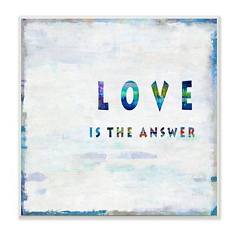Stupell Home Decor Love is the Answer Phrase with Abstract Brush Stokes Wall Art