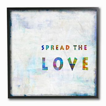 Stupell Home Decor Spread the Love Colorful Motivational Quote Framed Wall Art