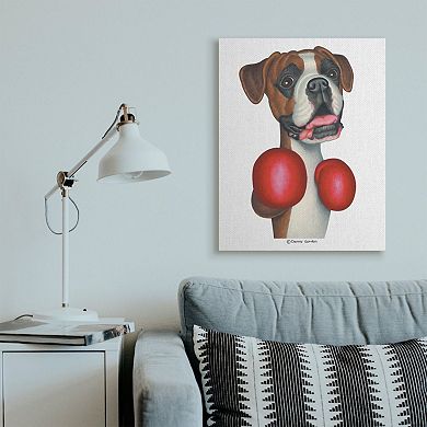 Stupell Home Decor Boxing Boxer Dog Simple Family Pet Illustration Canvas Wall Art