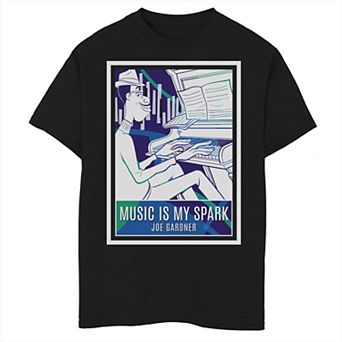 Disney / Pixar's Soul Boys 6-20 Joe Gardner Music Is My Spark Poster Graphic Tee