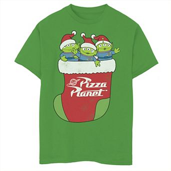 Disney / Pixar's Toy Story Boys 8-20 Pizza Planet Aliens In Stocking Graphic Tee