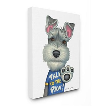 Stupell Home Decor Sassy Scotty Dog 'Talk to the Paw' Quote Family Pet Canvas Wall Art