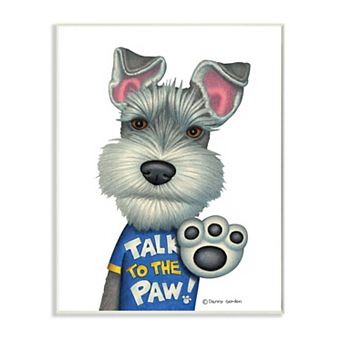 Stupell Home Decor Sassy Scotty Dog 'Talk to the Paw' Quote Family Pet Wood Wall Art