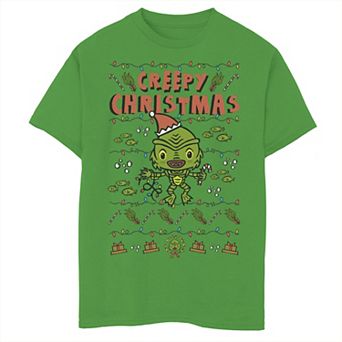 Boys 8-20 Universal Monsters Christmas Black Lagoon Creepy Christmas Graphic Tee