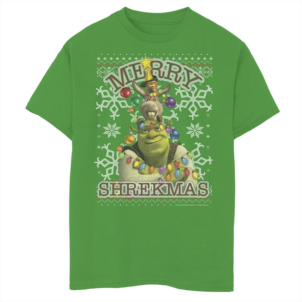 Boys 8-20 Shrek Merry Shrekmas Graphic Tee