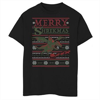 Boys 8-20 DreamWorks Shrek Merry Shrekmas From Donkey and Dragon Graphic Tee