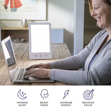 Verilux HappyLight VT43 Luxe 10,000 Lux LED Bright White Light Therapy Lamp with Adjustable Brightness, Color, & Countdown Timer