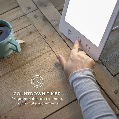 Verilux HappyLight VT43 Luxe 10,000 Lux LED Bright White Light Therapy Lamp with Adjustable Brightness, Color, & Countdown Timer