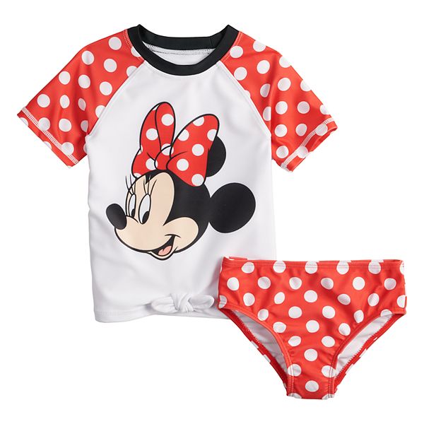 Disney's Minnie Mouse 2-Piece Rash Guard Swimsuit