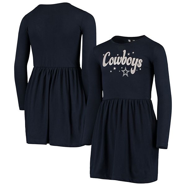 Lids Dallas Cowboys Girls Preschool Heart to Jersey Dress - Navy/Heather  Gray