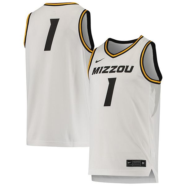 Men's Nike #1 White Missouri Tigers Replica Basketball Jersey