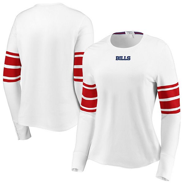 Women's Wear by Erin Andrews White NFL Long Sleeve Tri-Blend Turtleneck T-Shirt
