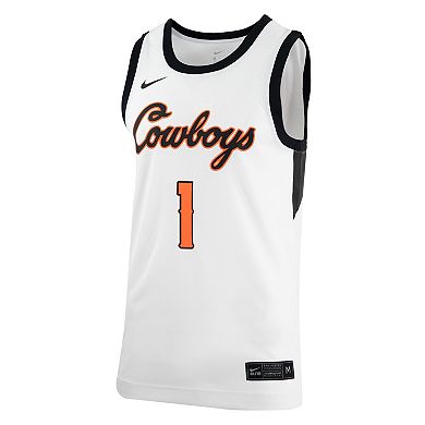 Men's Nike White Oklahoma State Cowboys Retro Replica Basketball Jersey