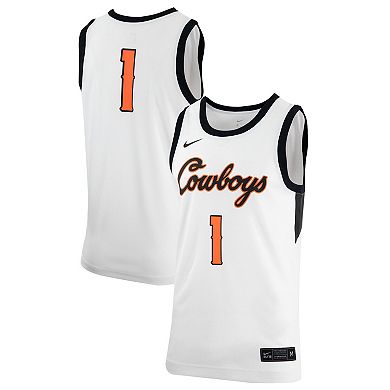 Men's Nike White Oklahoma State Cowboys Retro Replica Basketball Jersey