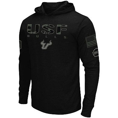 Men's Colosseum Black South Florida Bulls OHT Military Appreciation Hoodie Long Sleeve T-Shirt