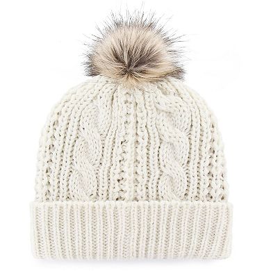 Women's '47 White Syracuse Orange Meeko Cuffed Knit Hat with Pom