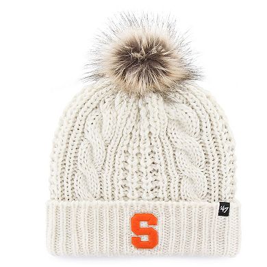 Women's '47 White Syracuse Orange Meeko Cuffed Knit Hat with Pom