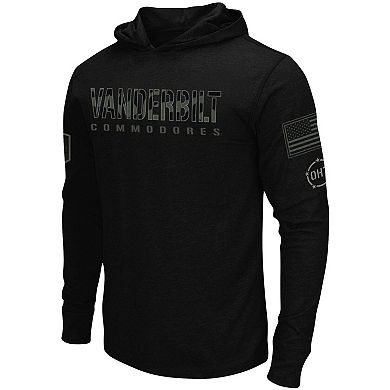 Men's Colosseum Black Vanderbilt Commodores OHT Military Appreciation Hoodie Long Sleeve T-Shirt