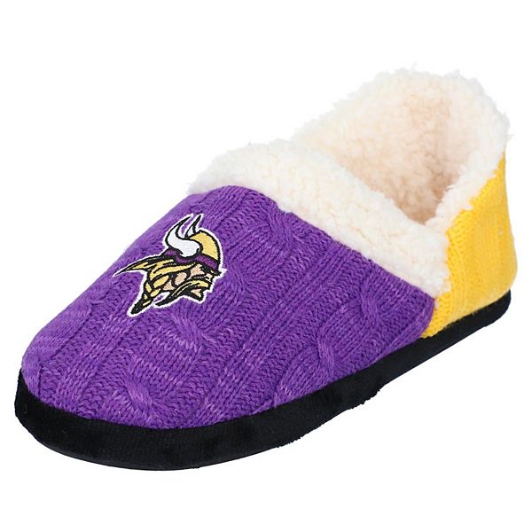 Women's FOCO Minnesota Vikings Colorblock Knit Moccasin Slippers