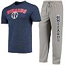 Men's Concepts Sport Gray/Heathered Navy Washington Wizards Top and Pants Sleep Set