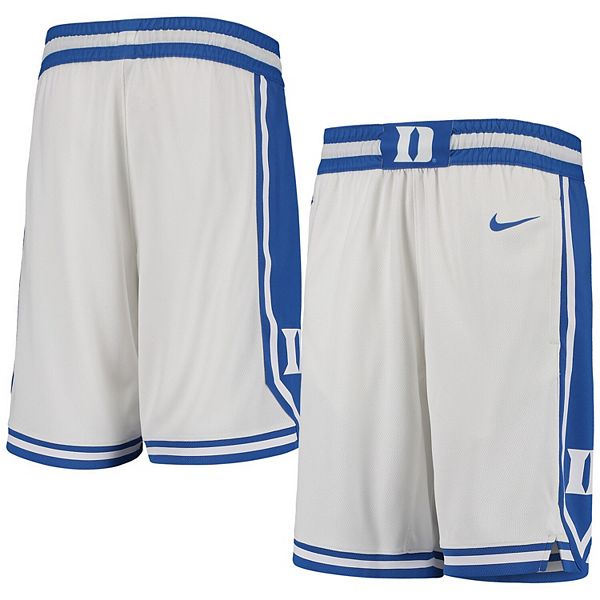elk Laatste sleuf Youth Nike White Duke Blue Devils Logo Replica Basketball Shorts