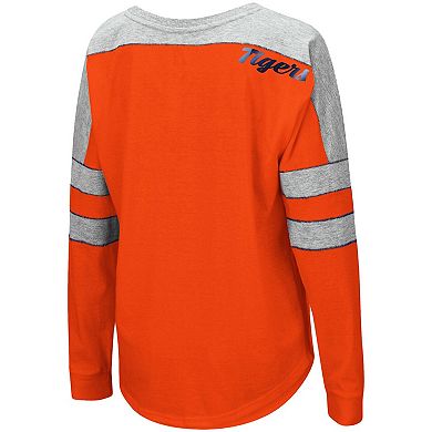 Women's Colosseum Orange Auburn Tigers Trey Dolman Long Sleeve T-Shirt