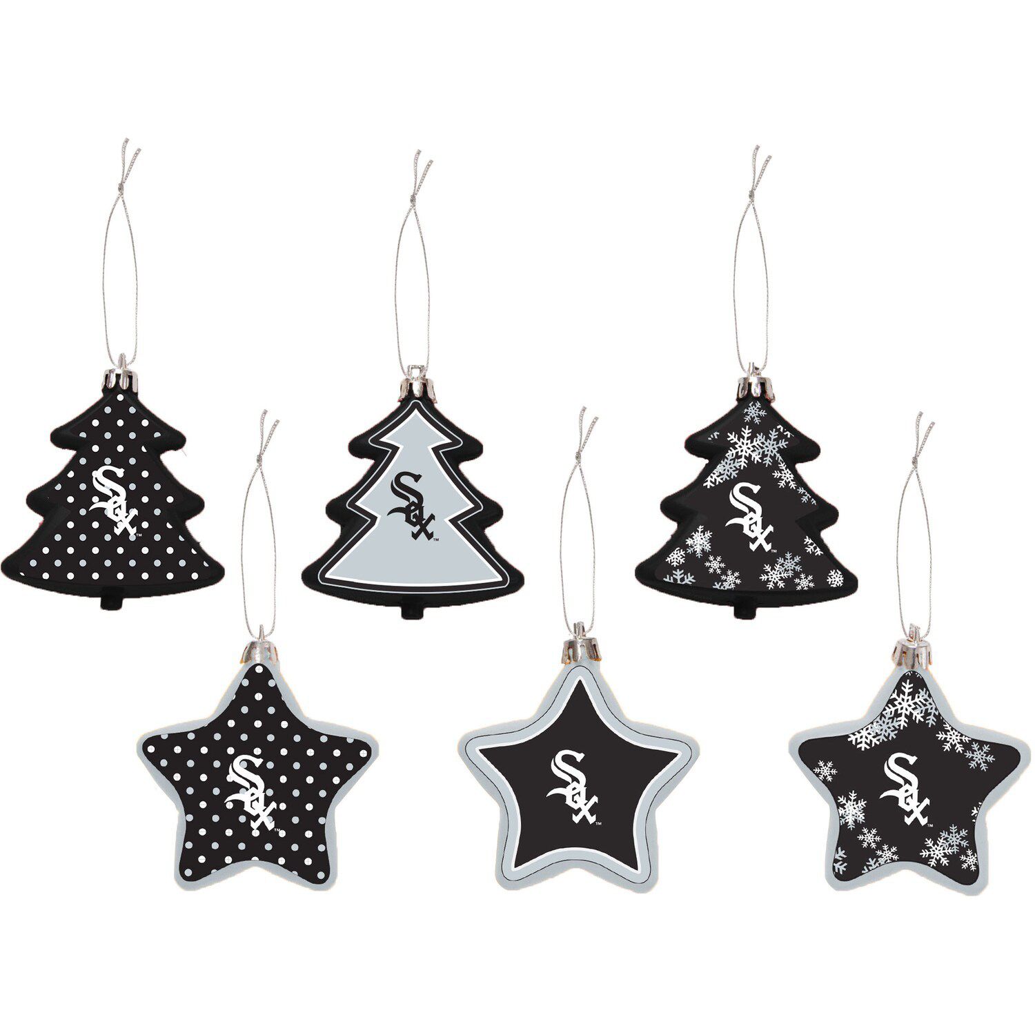 New York Giants Six-Pack Shatterproof Tree And Star Ornament Set